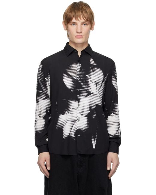 HUGO Black Flower Shirt for men