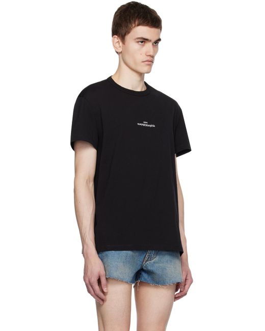 Maison Margiela Black Embroidered T-shirt for men