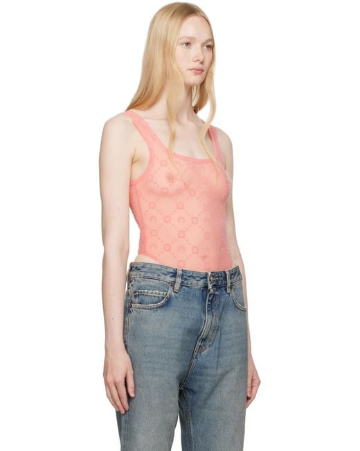 MARINE SERRE Blue Ssense Exclusive Recycled Mesh Flock Bodysuit
