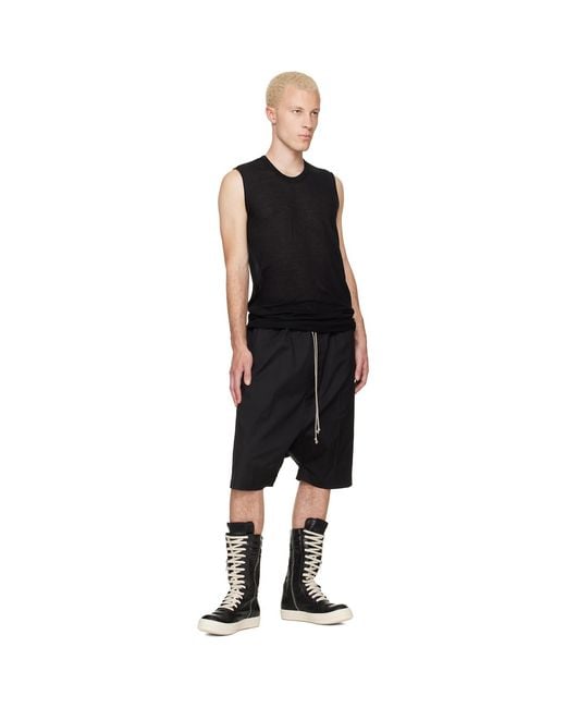 Rick Owens Black Tower Basic Sl Tank Top for men