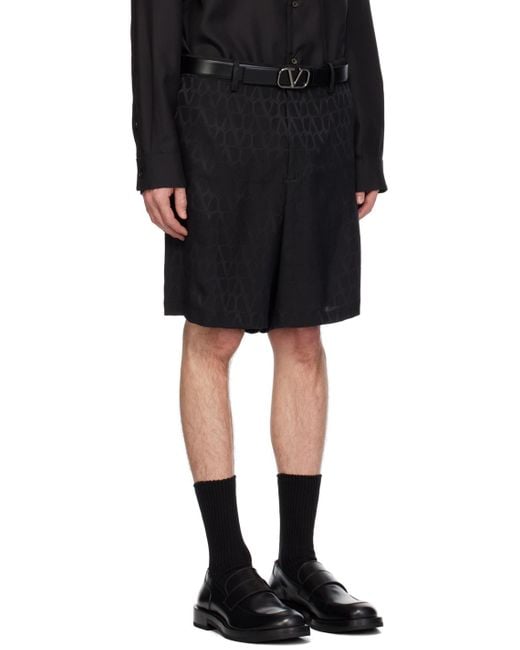 Valentino Black Toile Iconographe Shorts for men