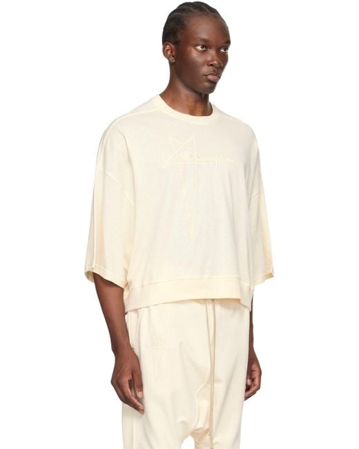 Rick Owens Natural Off- Champion Edition Tommy T-Shirt for men