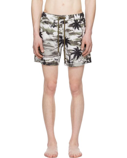 Moncler Black Off- Printed Swim Shorts for men
