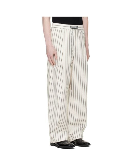 Louis-Gabriel Nouchi White Wide-Leg Striped Jogging Trousers for men