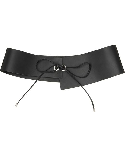 St. Agni Black Suede Asymmetric Belt