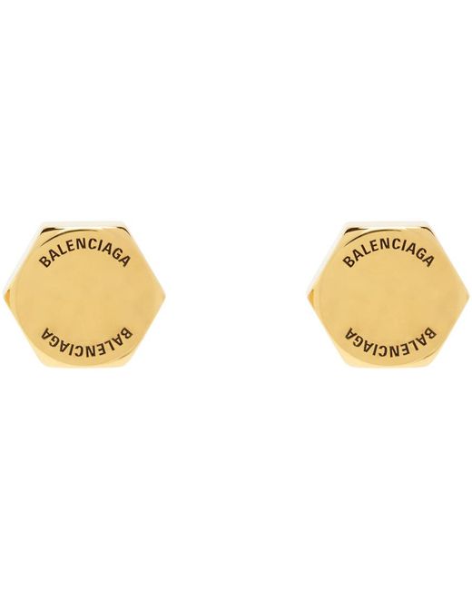 Boucles d'oreilles garage double screw dorées Balenciaga pour homme en coloris Black