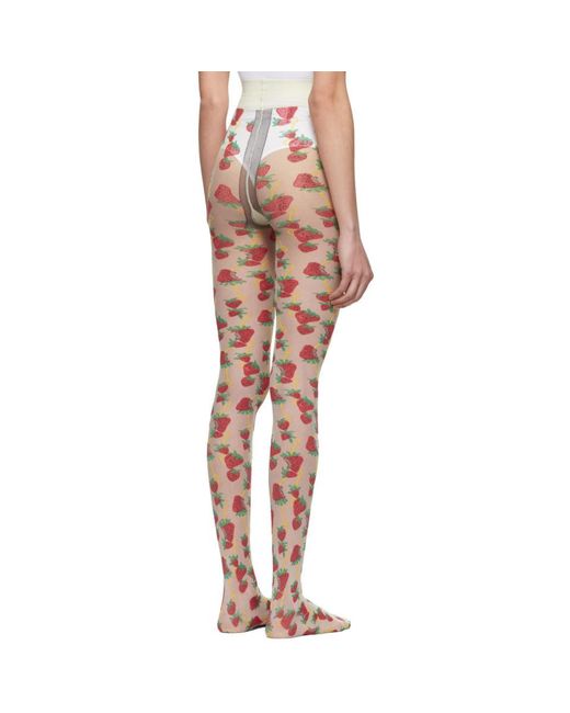 Gucci Offwhite Strawberry Leggings Lyst