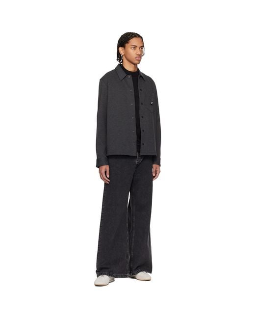 HUGO Black Cotton Blend Oversized-Fit Shirt for men