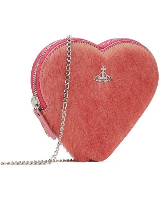 Vivienne Westwood Red Pink Heart Crossbody Bag