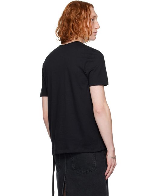 Ann Demeulemeester Black Embroidered T-shirt for men