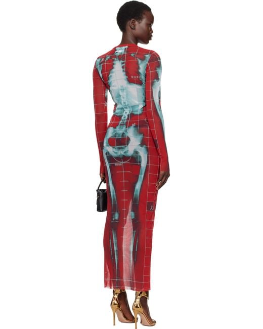 Jean Paul Gaultier Ssense限定 レッド＆ブルー The Squeletor マキシワンピース Red