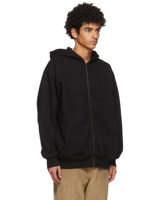Oversized black zip hoodie sale