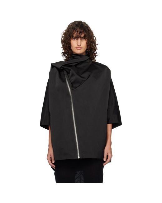 Rick Owens Black Temple Sail Biker Jacket