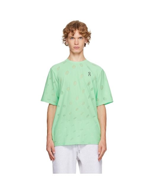 On Shoes Green Zero-T Breathe Running T-Shirt for men
