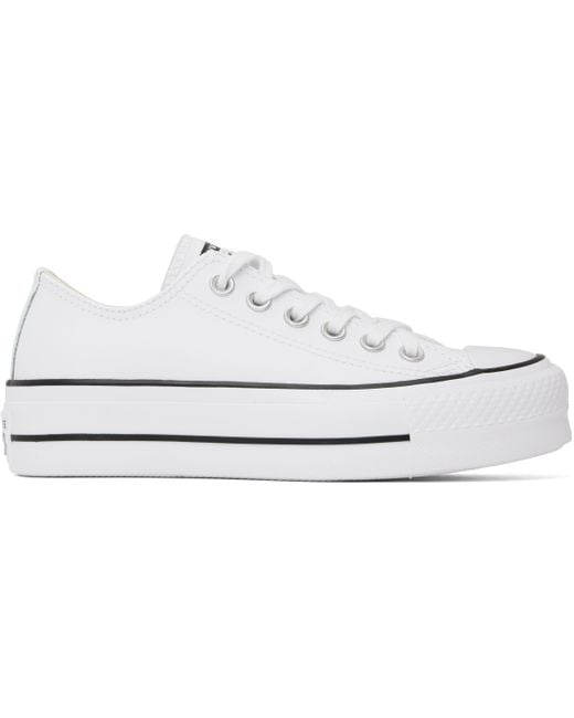 Converse Black Chuck Taylor All Star Platform Leather Sneakers