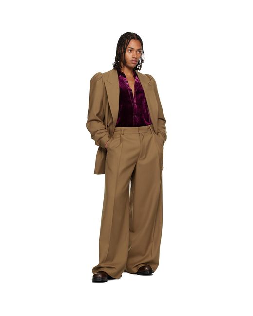 Dries Van Noten Brown Wool Twill Blazer for men