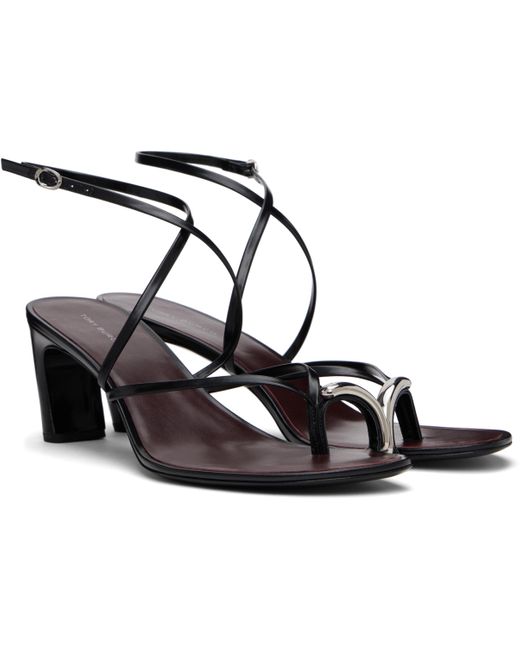 Tory Burch ブラック Pierced ストラッピー ヒールサンダル Black