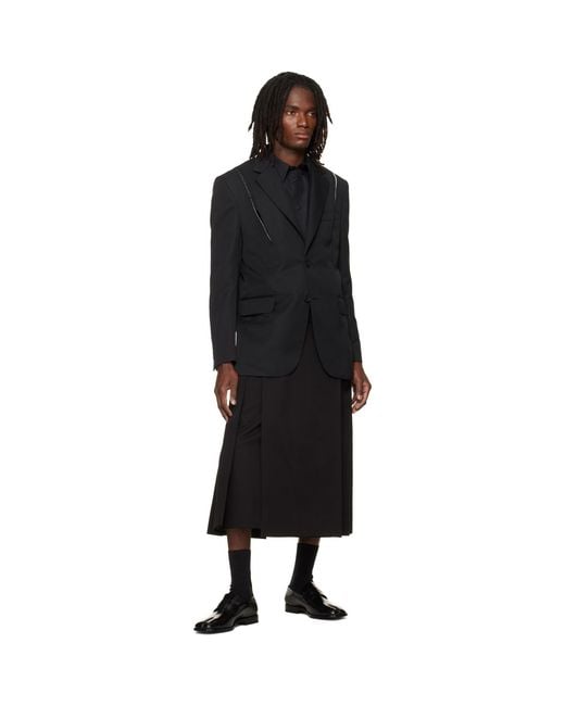 Simone Rocha Black Structured Slash Blazer for men