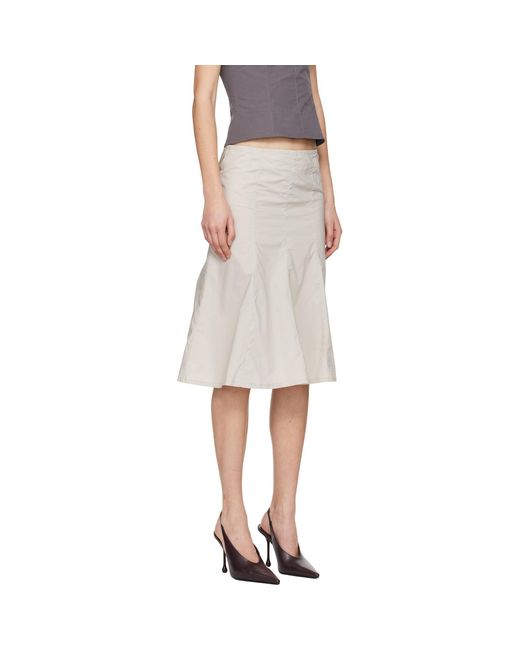Belle Anna Black Taupe Kaya Midi Skirt