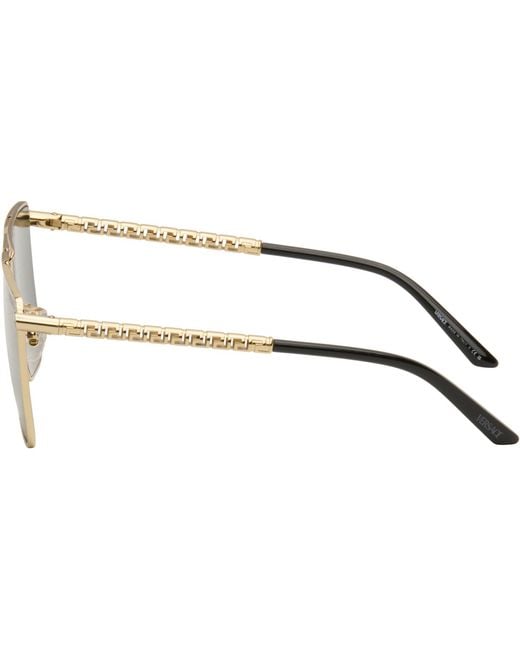 Versace Black Tubular Greca Sunglasses for men