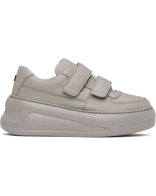 Acne Black Taupe Velcro Strap Platform Sneakers for men