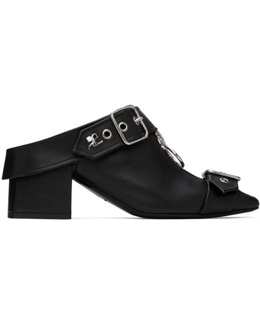 COURREGES 国内買付 GOGO LEATHER MULES Courreges Black Gogo Leather Mules | Lyst