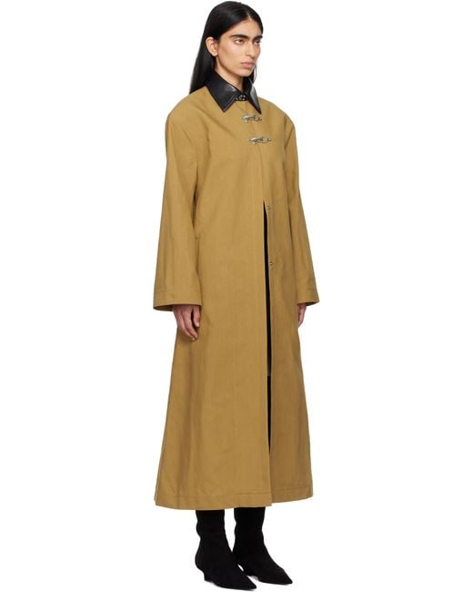 Nanushka Black Khaki Zofia Coat