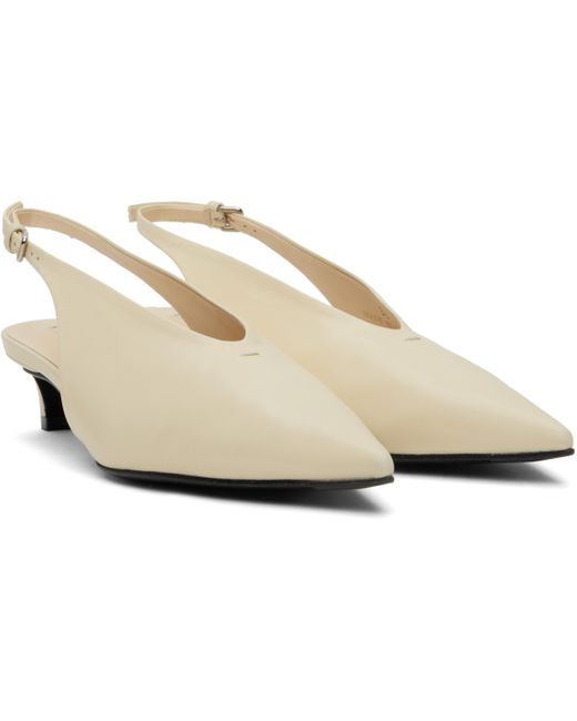 【関税込み】Jil Sander オフホワイト スリングバックヒール Jil Sander オフホワイト スリングバックヒール ブラック | Lyst