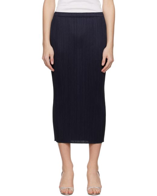Pleats Please Issey Miyake Blue June New Colorful Basics 4 Midi Skirt