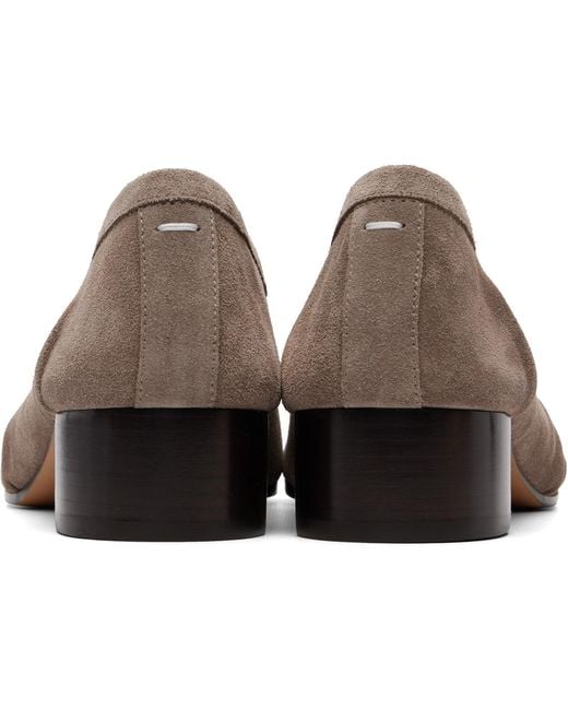 Maison Margiela Gray Taupe Tabi Ballerina H30 Suede Heels