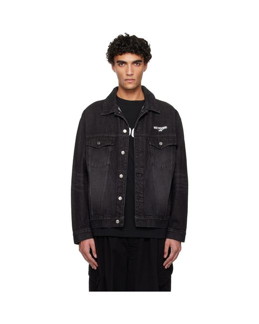 we11done Black '1506' Denim Trucker Jacket for men