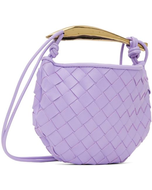 Bottega Veneta Purple Sardine Mini Leather Shoulder Bag