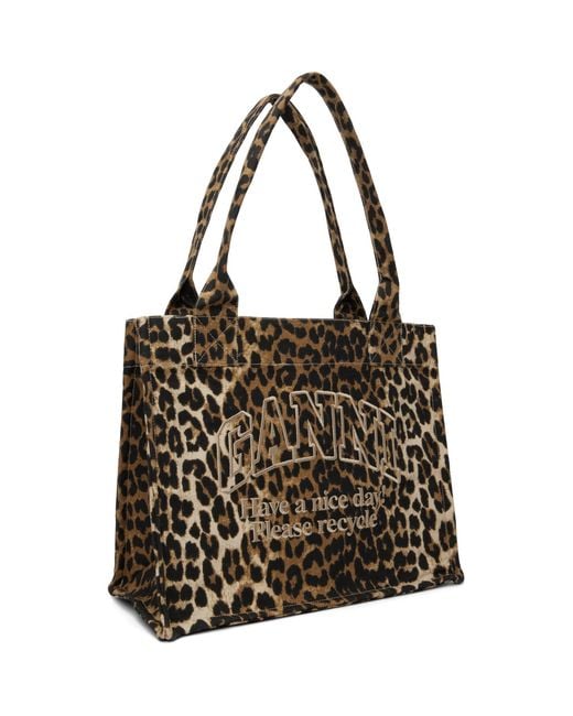 Ganni Black Large Canvas Tote