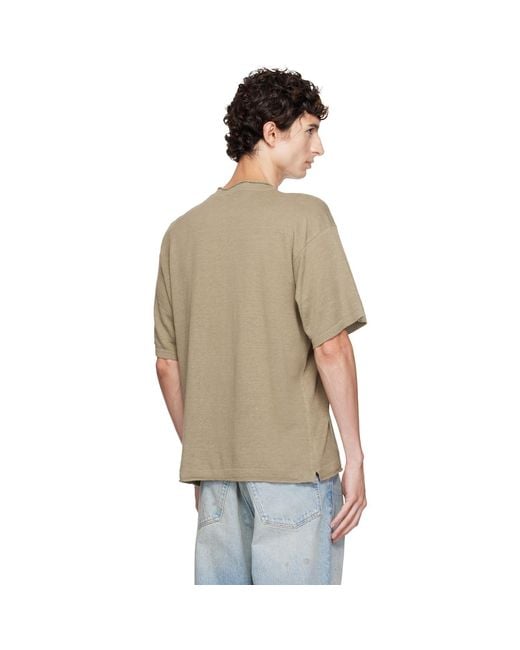 KENZO Multicolor Khaki Paris Signature' Embroidered T-Shirt for men