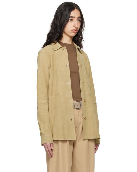 Totême  ベージュ ソフト スエード オーバーシャツ Natural