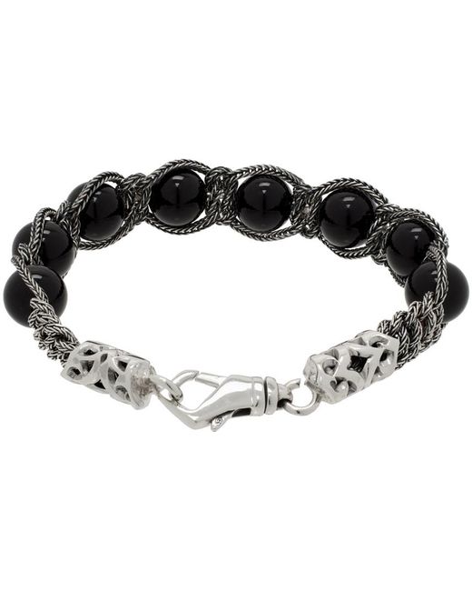 Bracelet de style shamballa noir à perles Emanuele Bicocchi pour homme en coloris Black