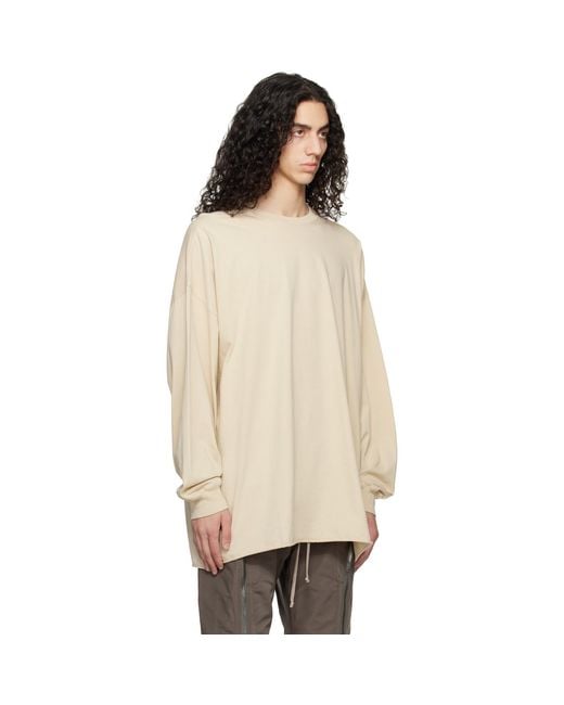 Rick Owens Natural Off- Temple Tommy Ls T-Shirt for men