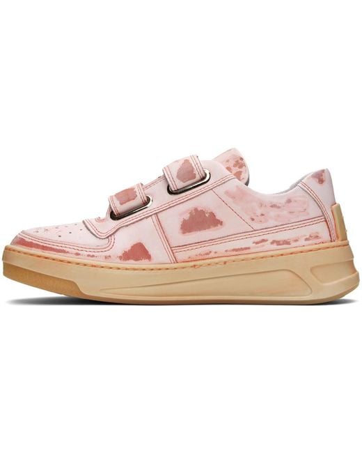 Acne Black Pink Velcro Strap Sneakers