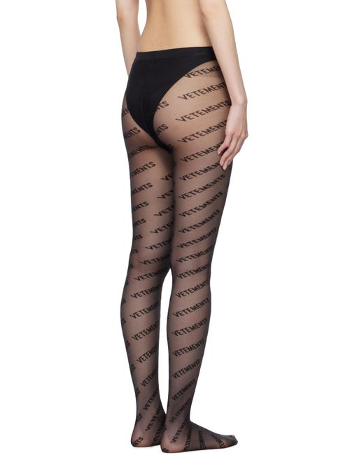 Vetements Wolfordエディション ブラック ロゴ タイツ Black