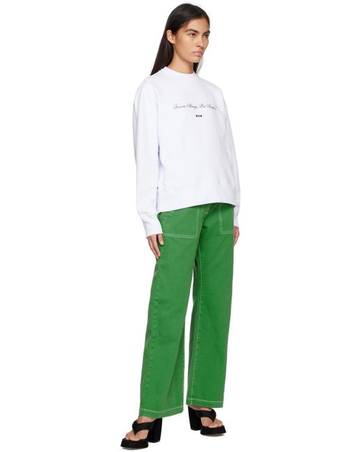 MSGM Green baggy Jeans