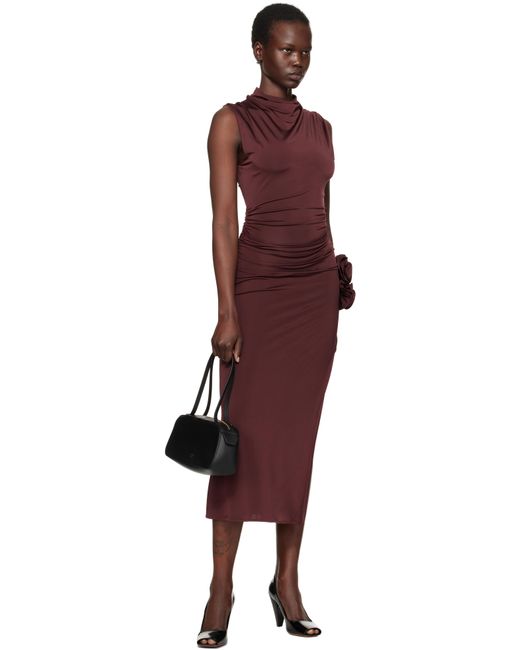 burgundy one shoulder midi dress Petal and Pup Women's Pontee Pleated Size:5/6y DTM_365nosales Of course Amal and stretchy fabric allows room