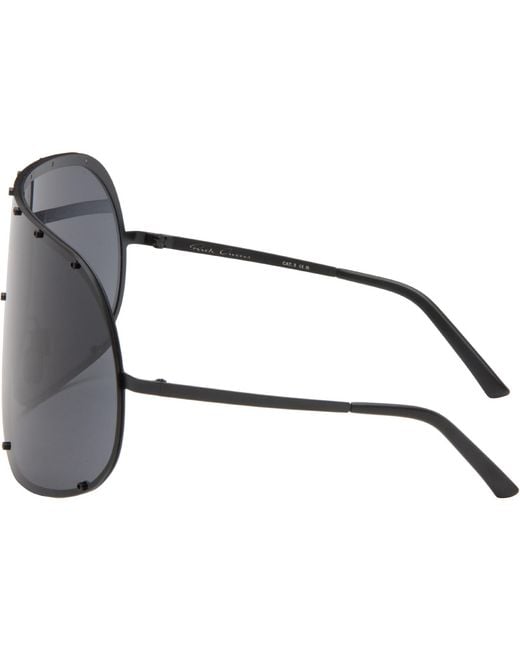 Rick Owens Gray Shield Sunglasses for men