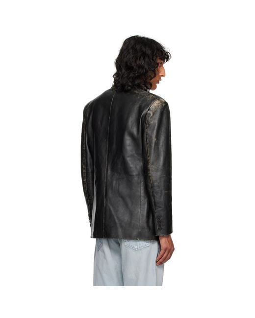 The Row Black Genki Leather Jacket for men