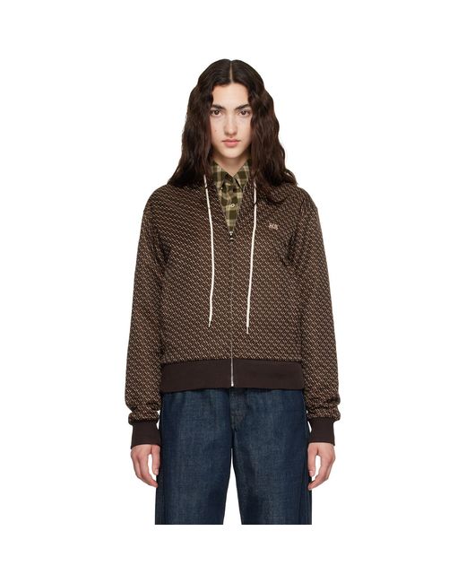 Wales Bonner Brown Modernist Jacquard Hooded Track Jacket