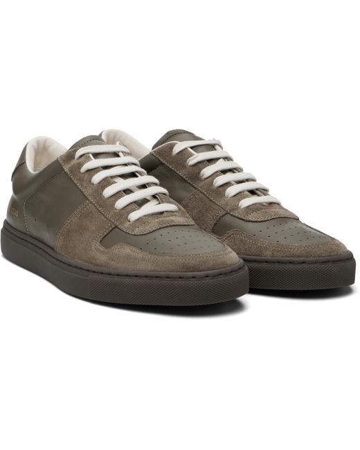 Common Projects Black Khaki Bball Slim Gum Sole Sneakers for men
