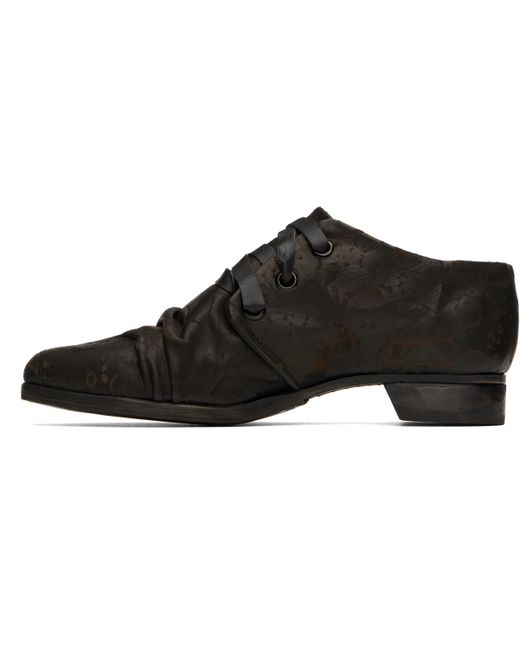 Yohji Yamamoto Black Laser Print Derbys