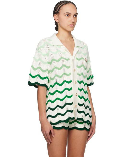 Chemise vert et blanc à rayures Casablancabrand en coloris Green