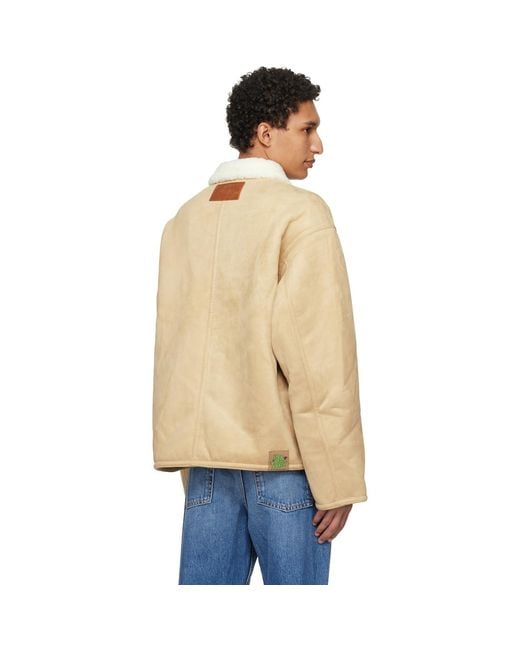 Aape By A Bathing Ape Natural Main Faux-Suede Jacket for men
