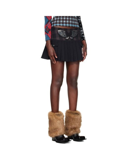 Chopova Lowena Black Swoon Miniskirt