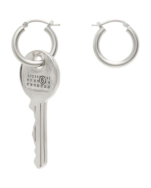 MM6 by Maison Margiela White Key Earrings